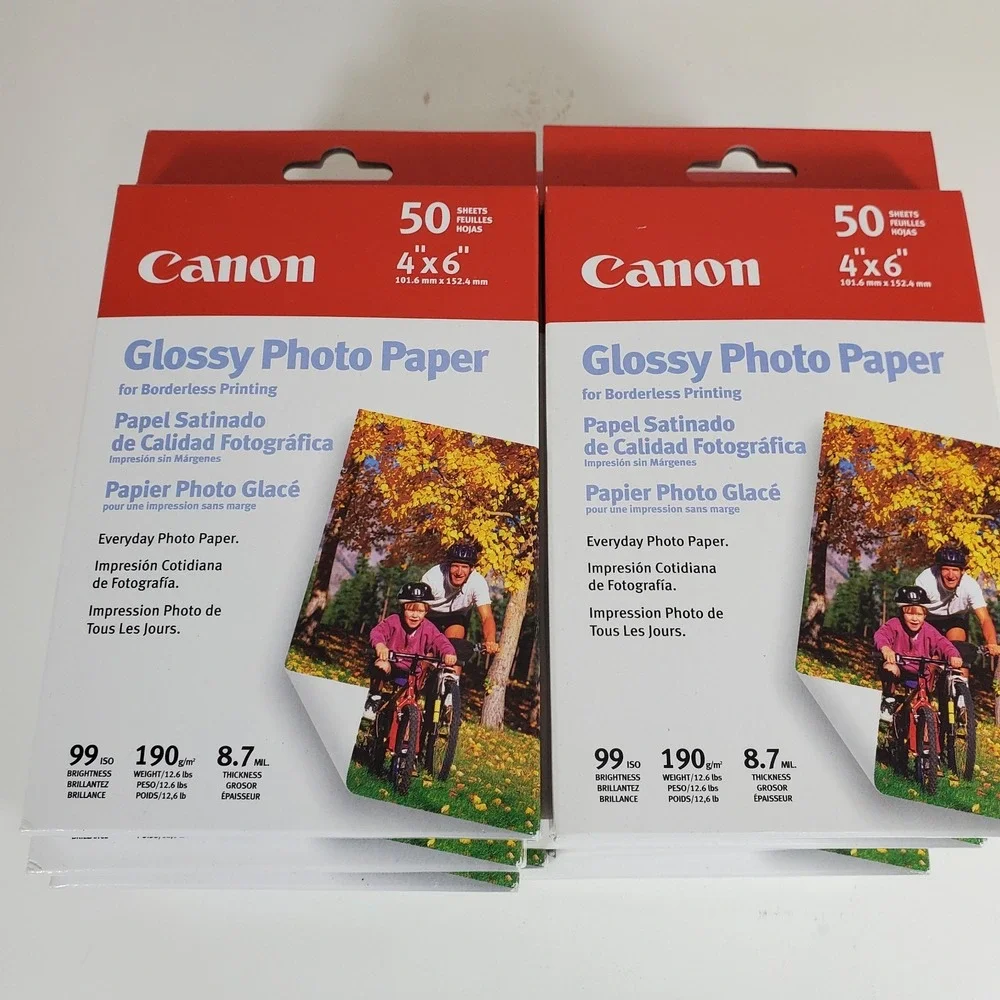 Canon 4x6 Glossy Photo Paper 12 Pack x 50 Everyday Photo Paper New Sealed GP401